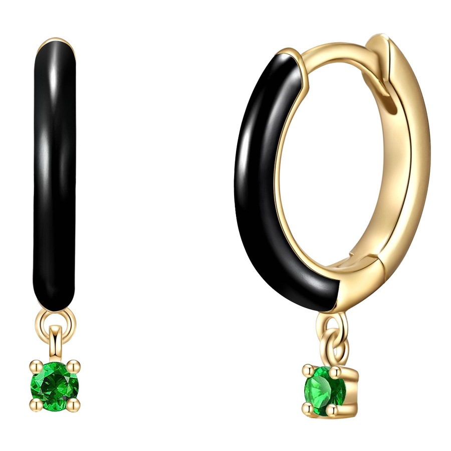 Glanzstücke München Creolen Sterling Silber Zirkonia in Gelbgold 16,2 mm Damen