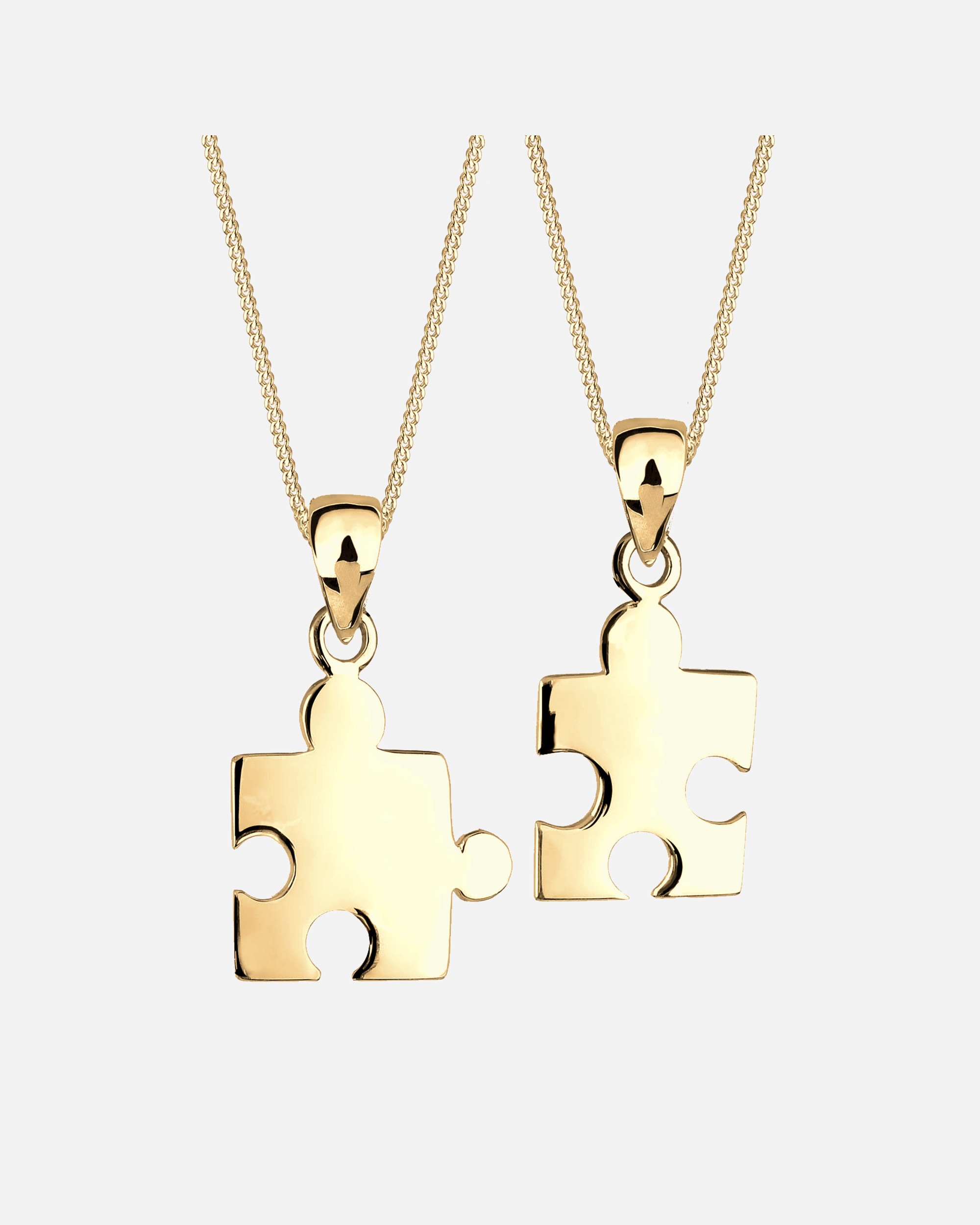 Halskette für Unisex Elli Partnerketten Puzzle 925 Sterling Silber goldfarben