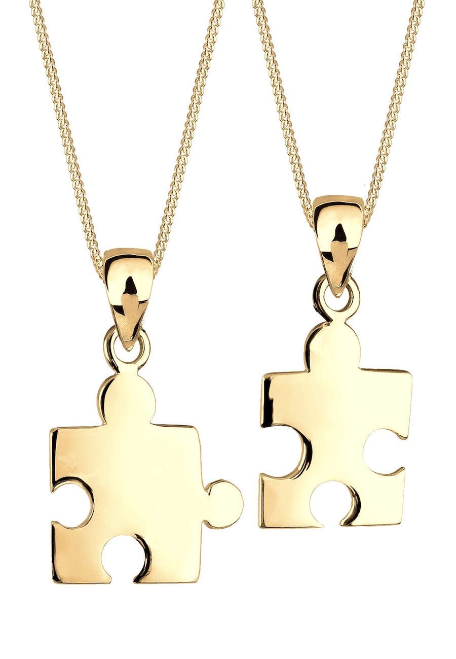 Elli Partnerketten Puzzle 925 Sterling Silber goldfarben