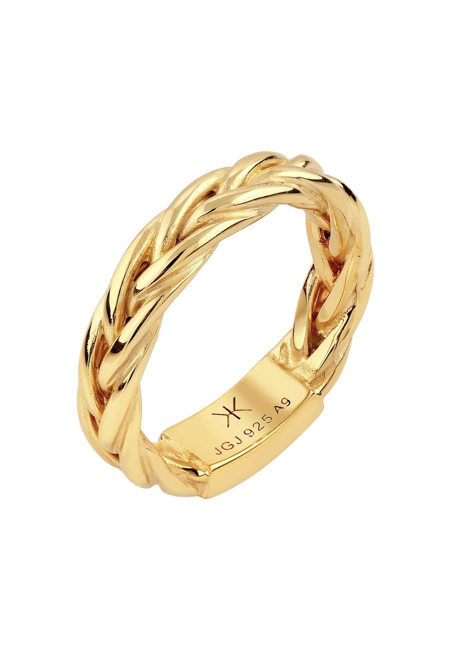 KUZZOI Bandring Zopfmuster 925 Sterling Silber 60 Herren