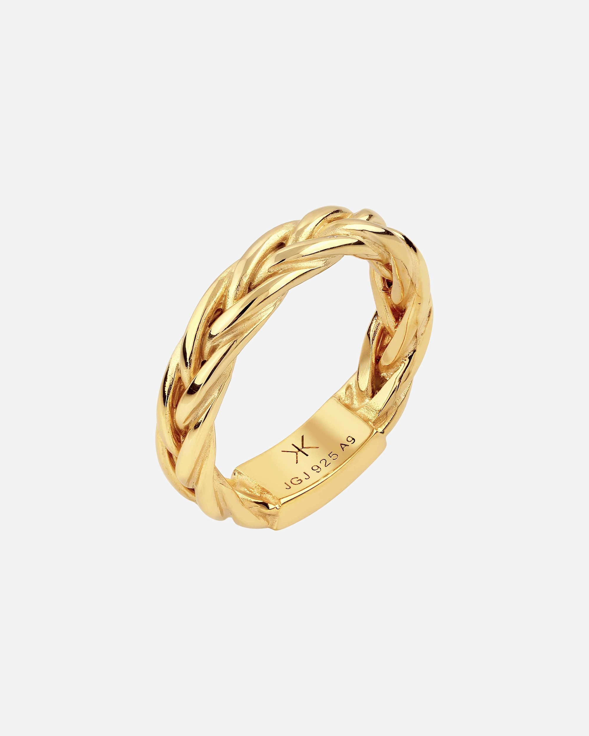 Ring für Männlich KUZZOI Bandring Zopfmuster 925 Sterling Silber 64