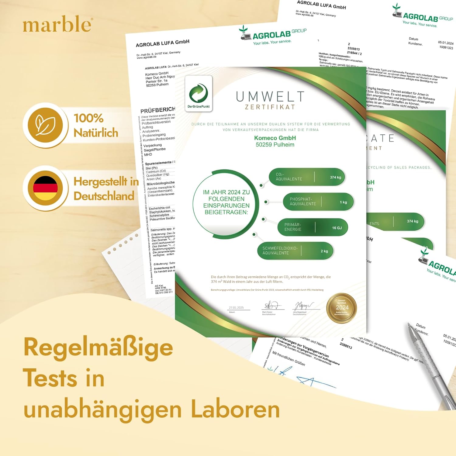 2er Pack marble Collagen Pro – Vanille mit Vitamin C, Zink & Biotin