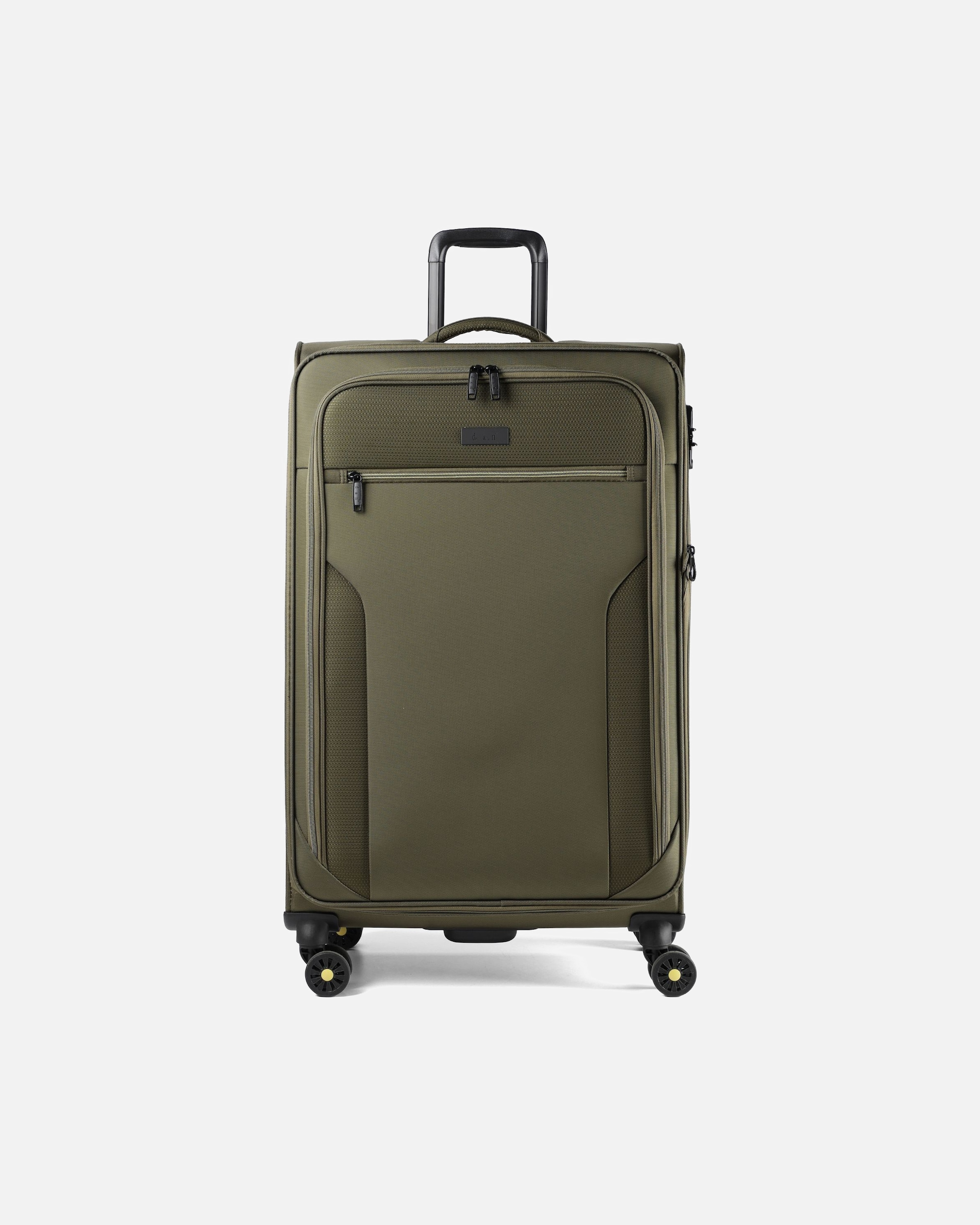Trolley für Männlich d & n Travel Line 9704 4 Rollen Trolley L 78 cm mit Dehnfalte olive