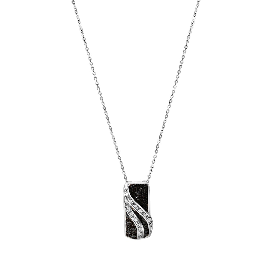 Celesta Anhänger mit Kette 925 Silber rhodiniert 925/- Sterling Zirkonia weiß 45cm Damen