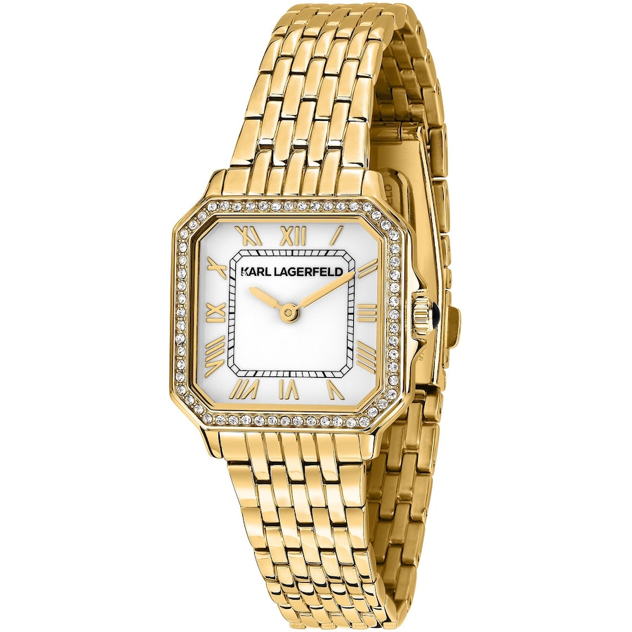 Karl Lagerfeld Damenuhr Edelstahl gold, weiß Damen