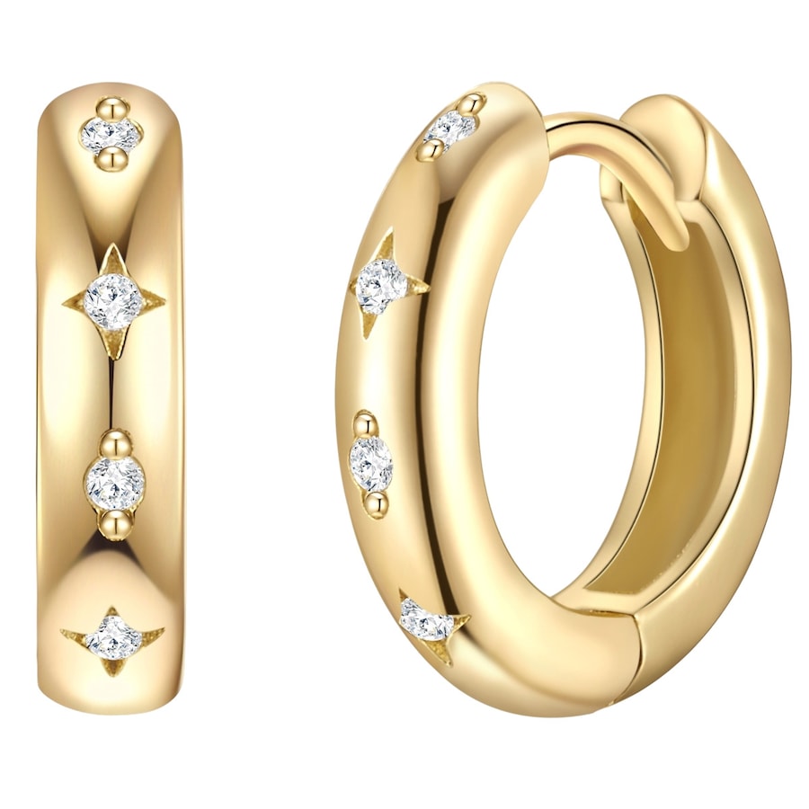 Glanzstücke München Creolen aus Sterling Silber in gelbgold mit Zirkonia 12,6 mm Damen