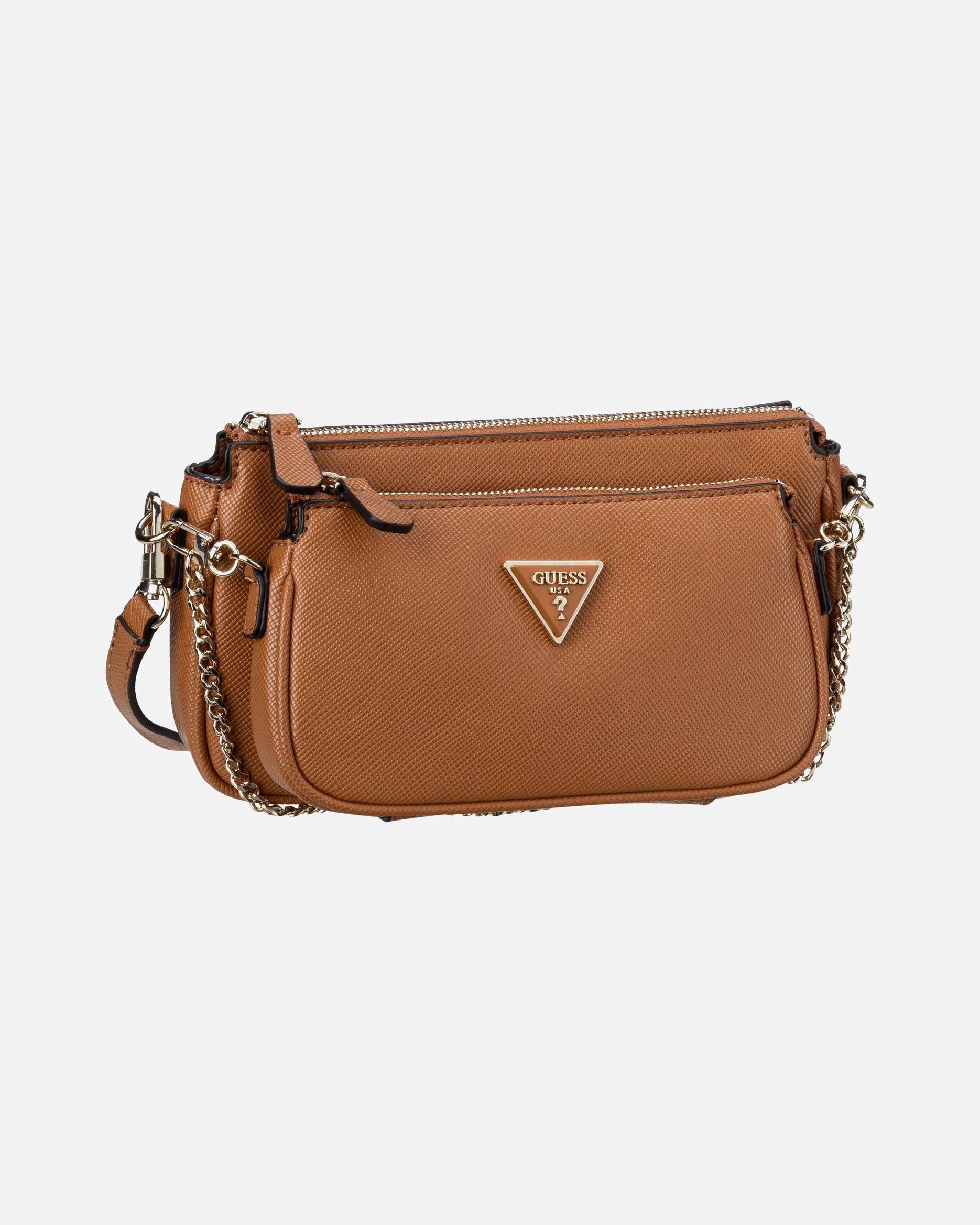 Umhängetasche für Weiblich Guess Umhängetasche Noelle II Double Pouch CB Light Cognac