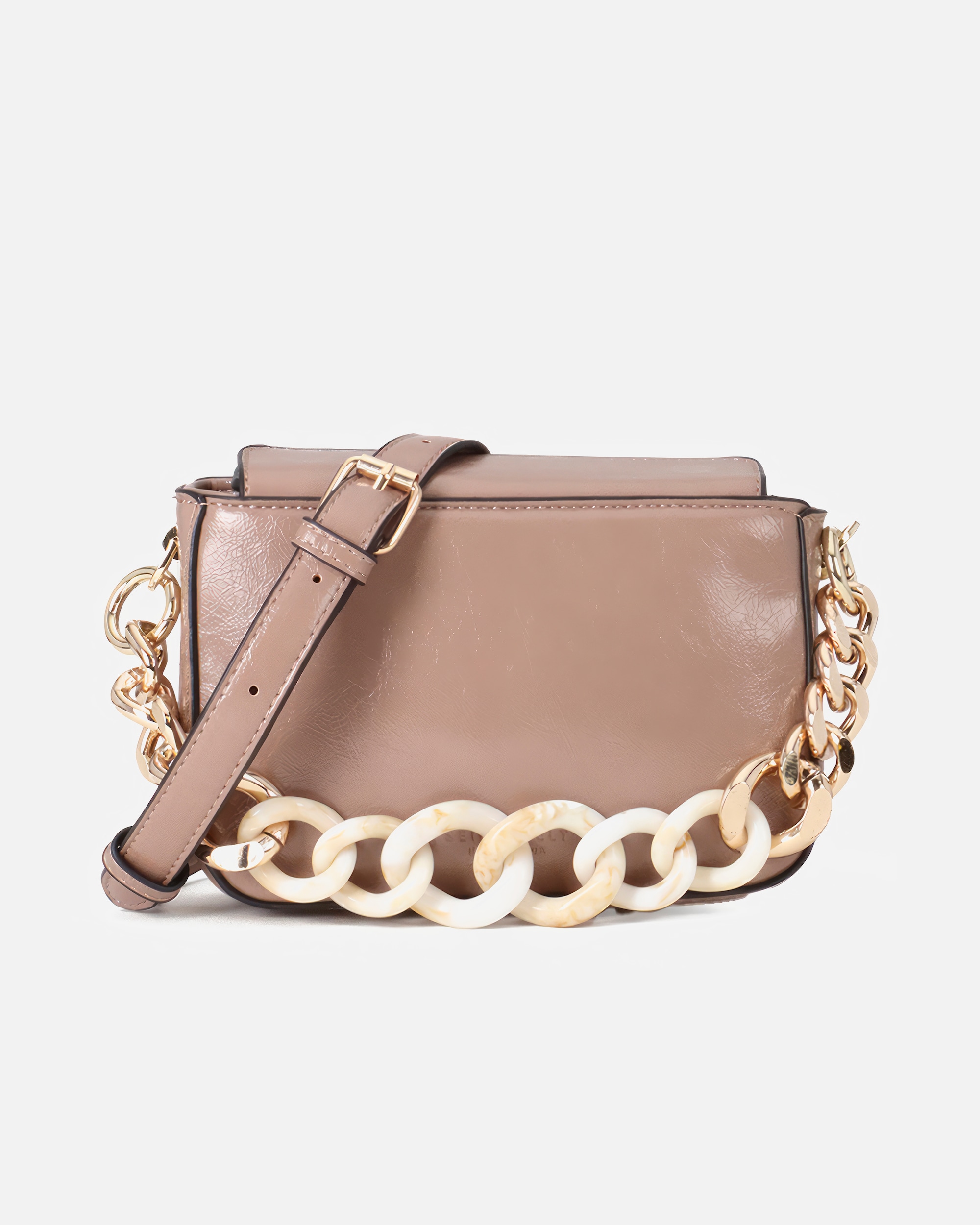 Umhängetasche für Weiblich Seidenfelt Umhängetasche Sokna mit Kette Powder Taupe