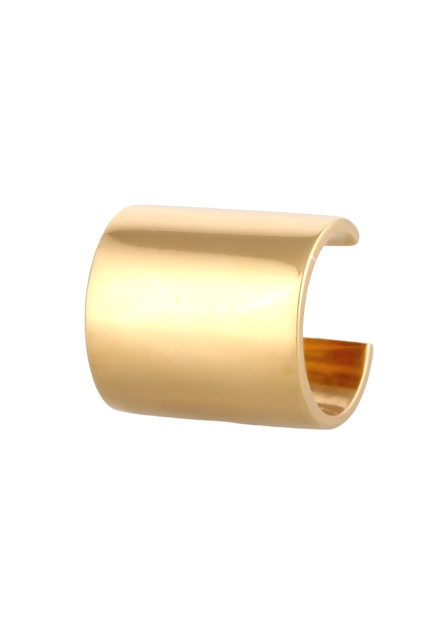 KUZZOI Earcuff Single Breit 925 Silber goldfarben Herren