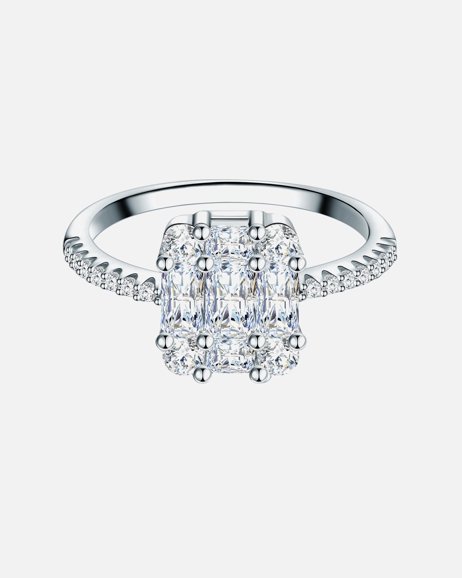 Ring für Weiblich Trilani Ring aus Sterling Silber in silber mit Zirkonia 54