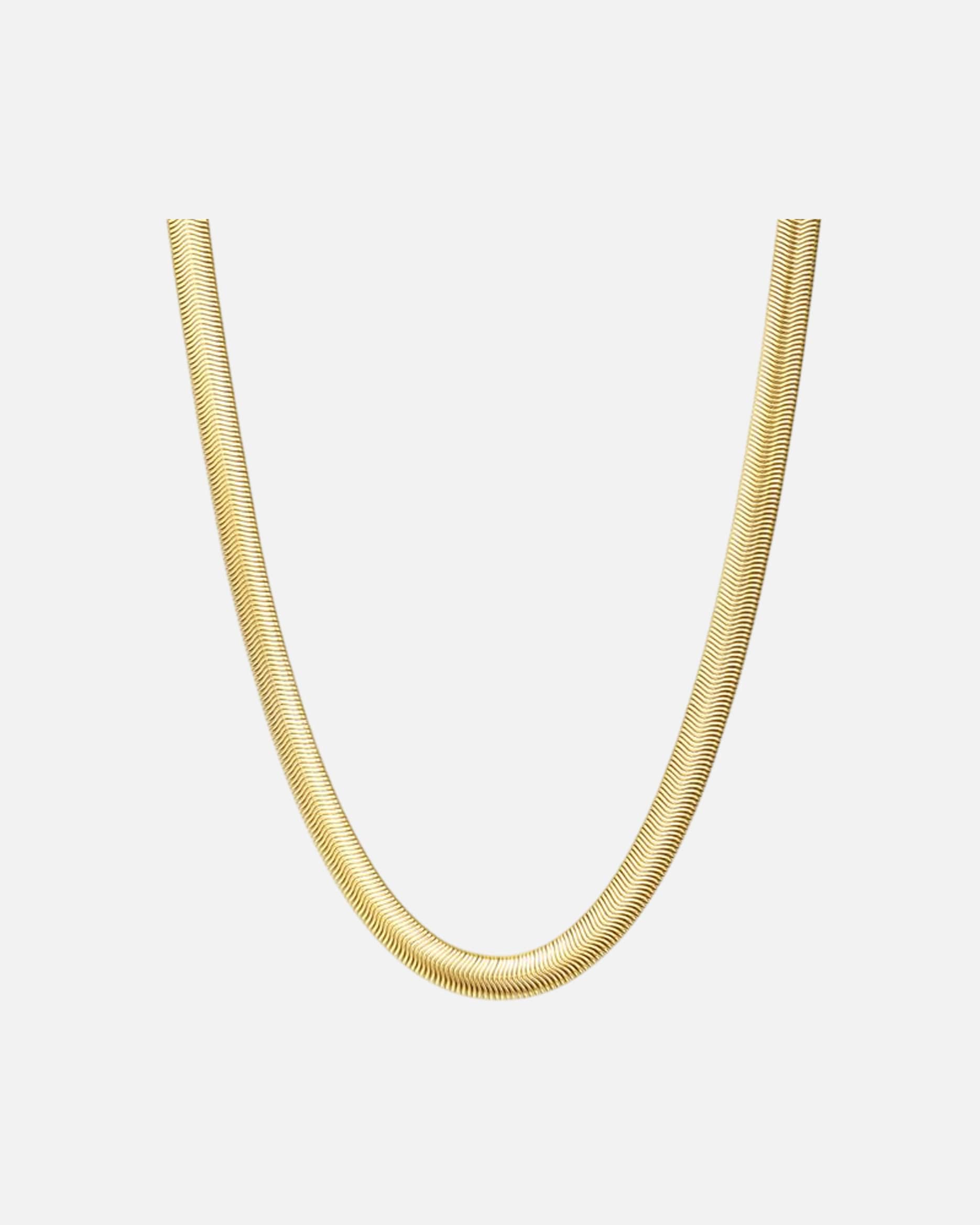 Halskette für Weiblich Hey Happiness Default Brand Line Breite Schlangenkette – Edelstahl 18k vergoldet 51