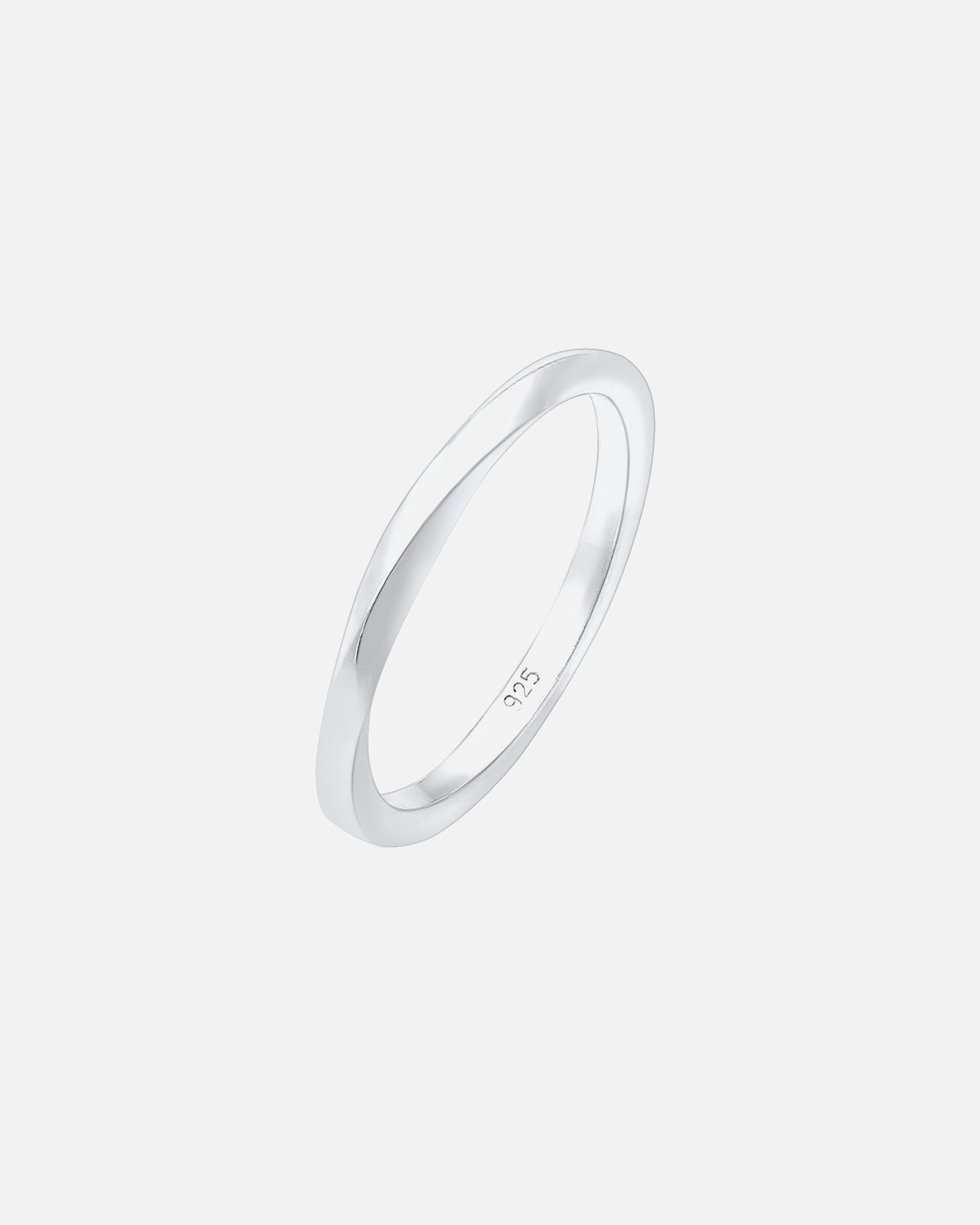 Ring für Weiblich Elli Basic Bandring Gedreht Klassisch Trend 925 Silber 52