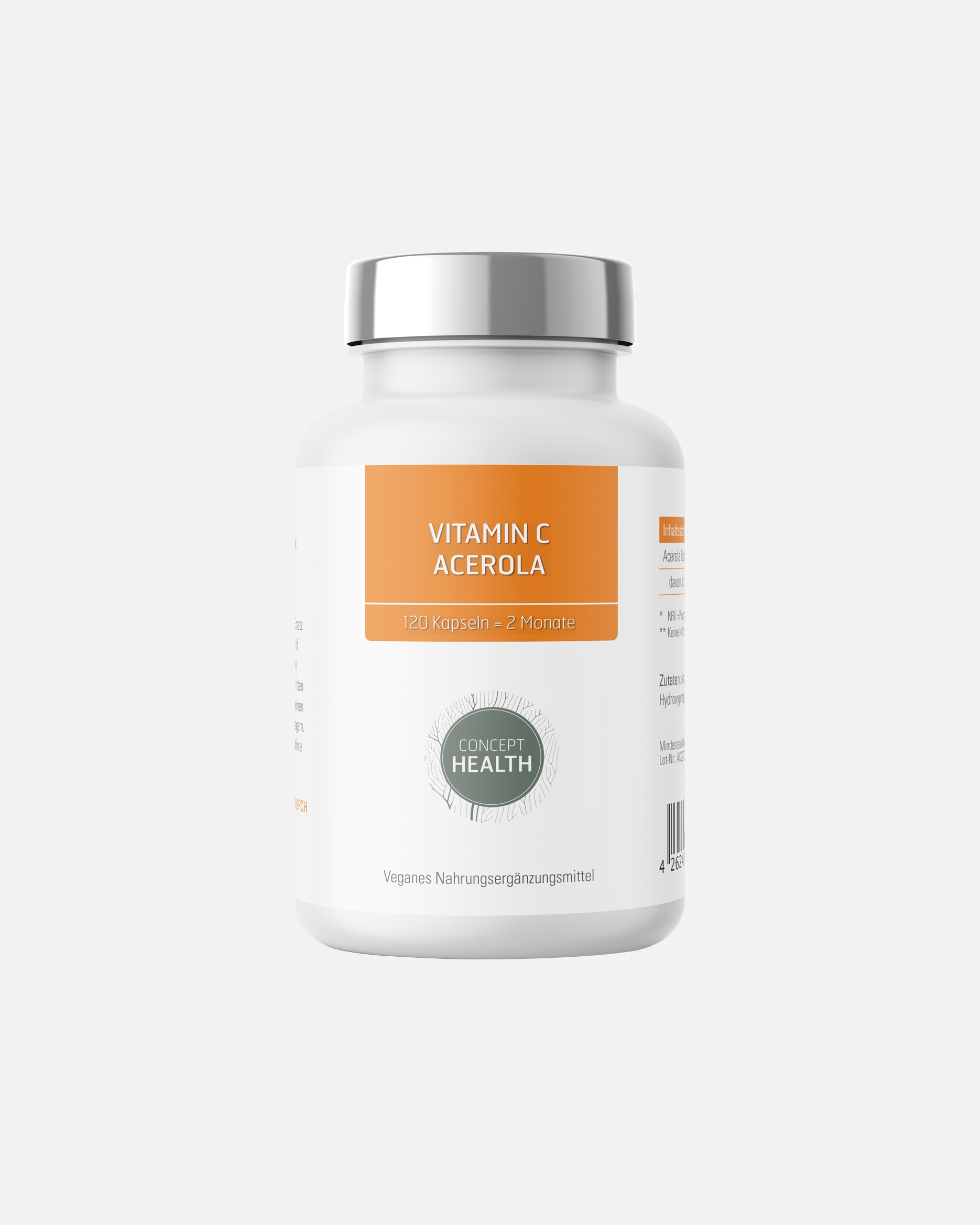 Vitamine für Unisex CONCEPT HEALTH Default Brand Line VITAMIN C ACEROLA – natürliches Vitamin C aus Acerola-Extrakt 120 Kapseln