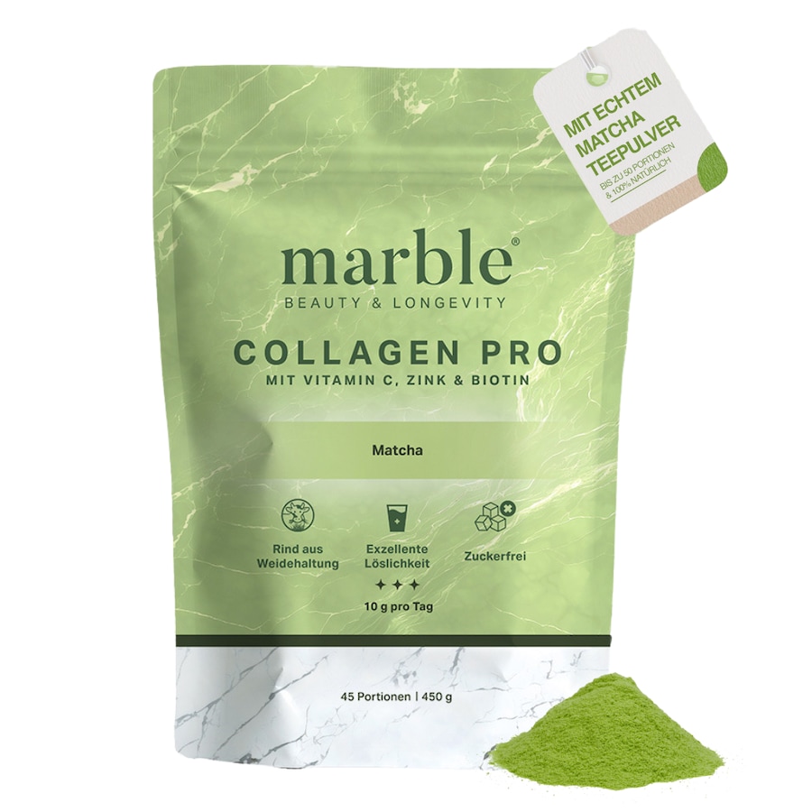 marble Collagen Pro – Matcha mit Vitamin C, Zink & Biotin marble 450 g Braun