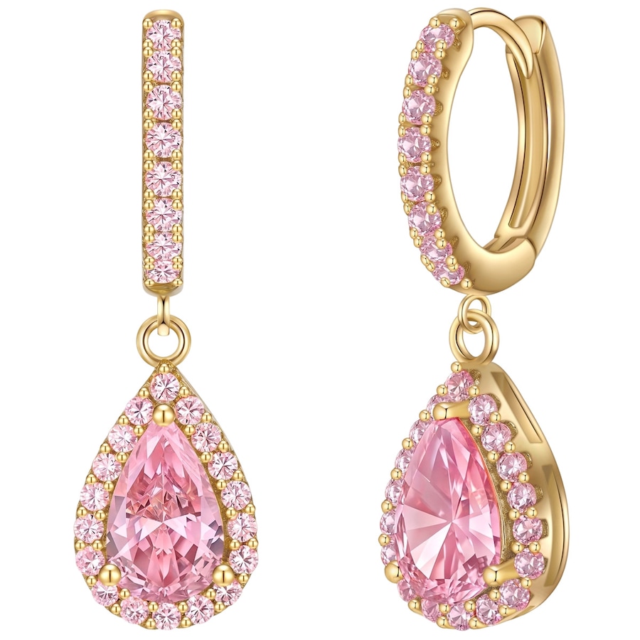 Glanzstücke München Creolen Sterling Silber gelbgold Zirkonia pink 26,5 mm Damen