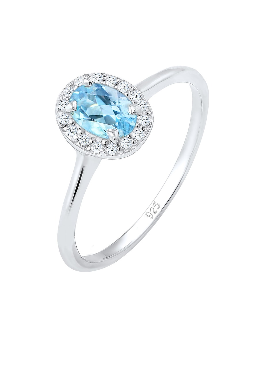 Elli DIAMONDS Verlobungsring Topas Diamant (0.08 ct.) 925 Silber 56 Damen