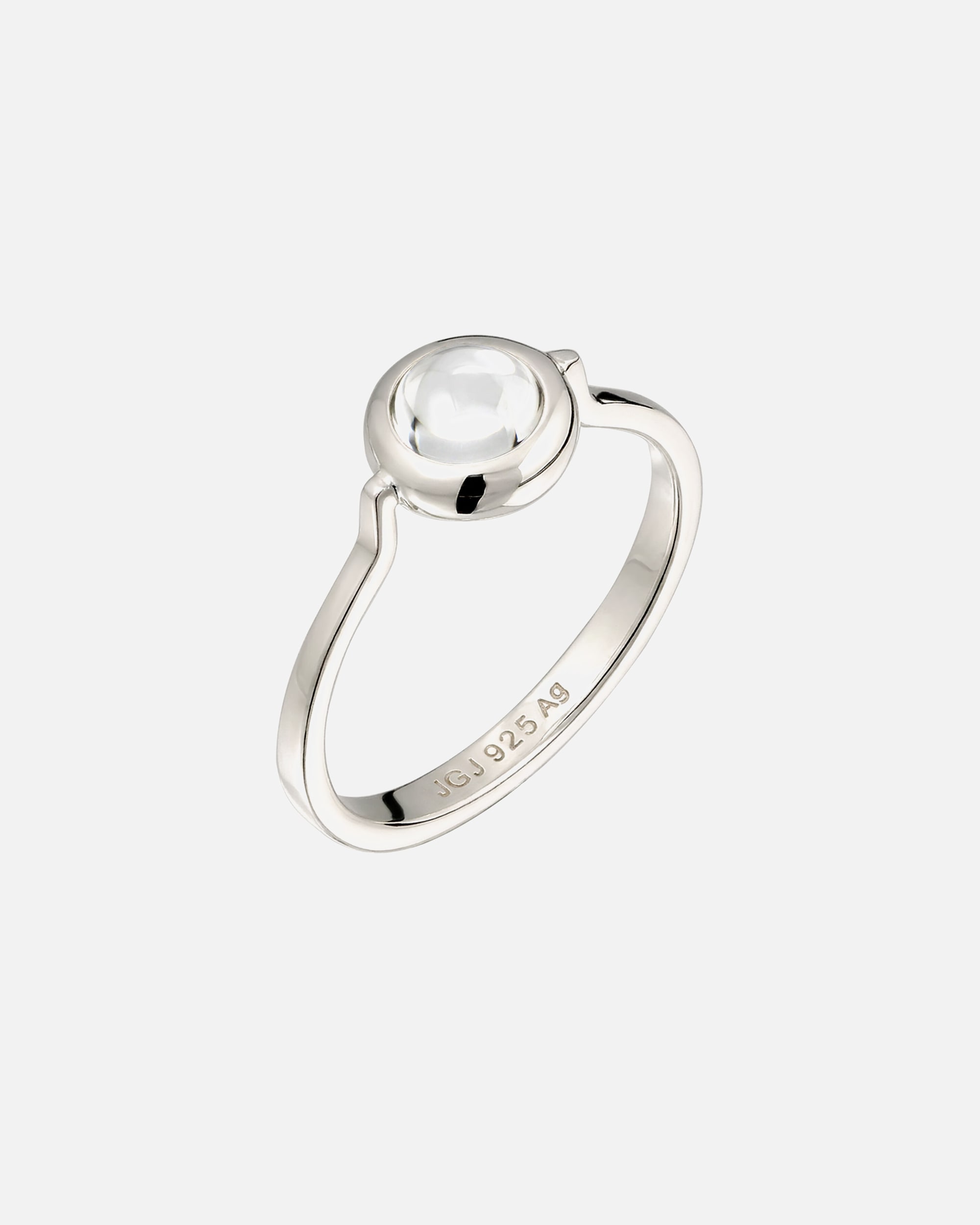 Ring für Weiblich Elli Rock Crystal Kreis Transparent 925 Sterling Silber 52