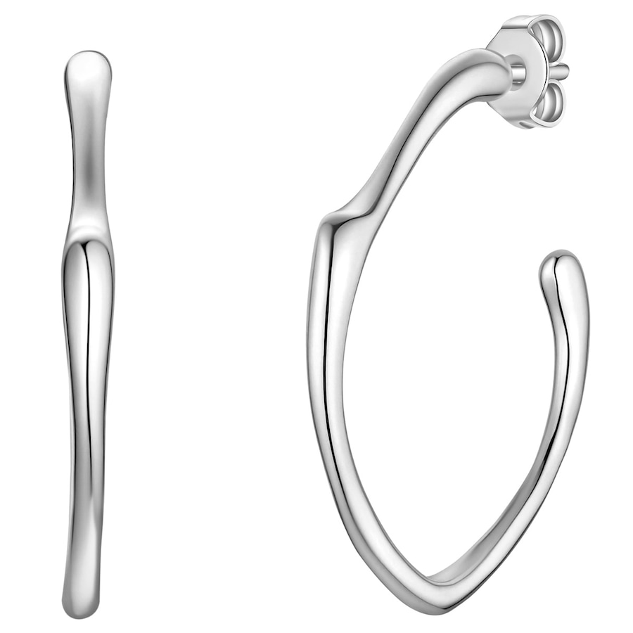 Yokoamii Creolen aus Messing in silber 45,6 mm Damen