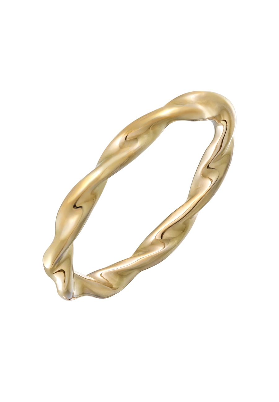 Elli Ring Bandring Stapelring Gedreht Farbe Gold für Damen 58