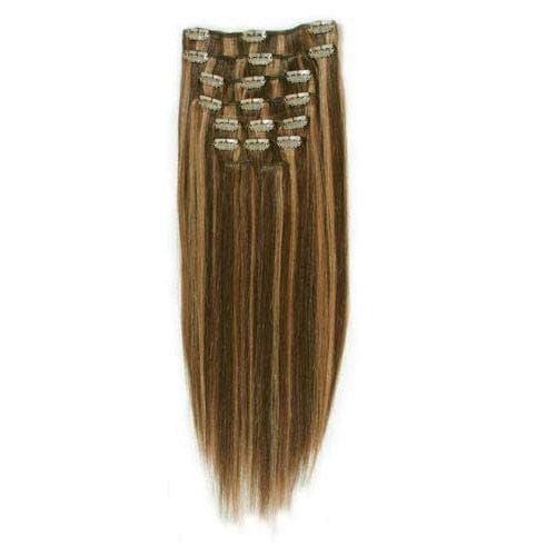 Fashiongirl Clip-in Extensions #60 Platinblond - 65 cm #4/27 Dunkelblond Mix 40 Braun