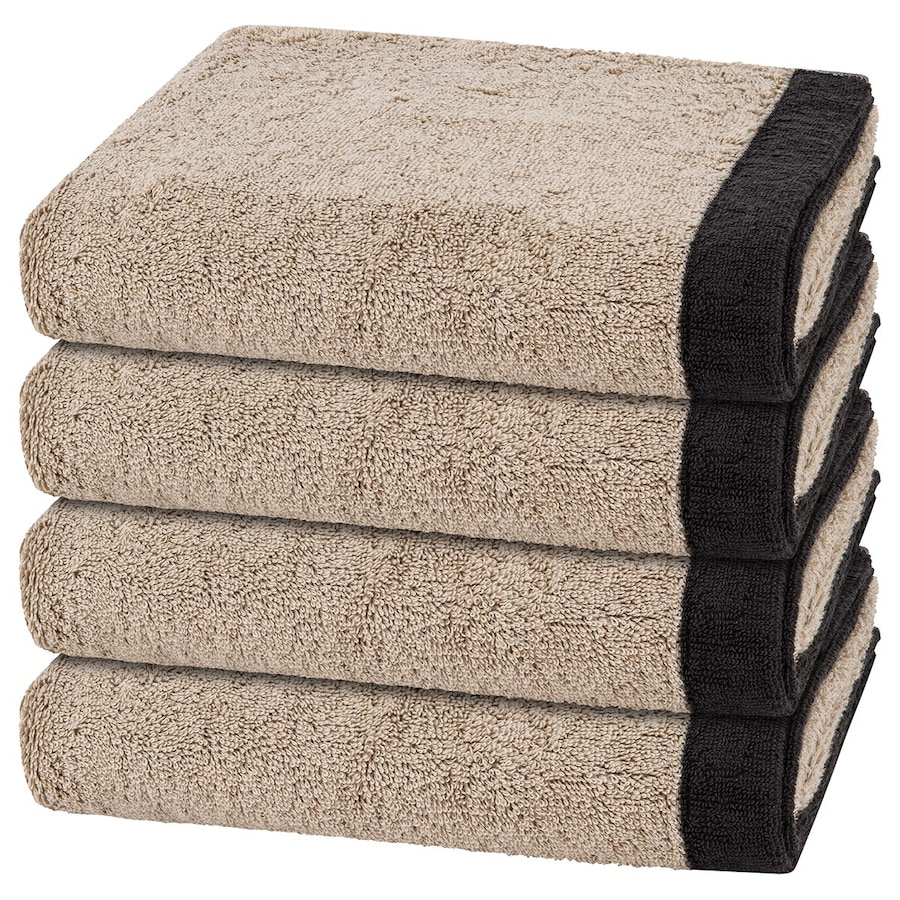 Cawö Handtuch-Set Lifestyle Splash (4er Set) Leinen / basalt Schwarz