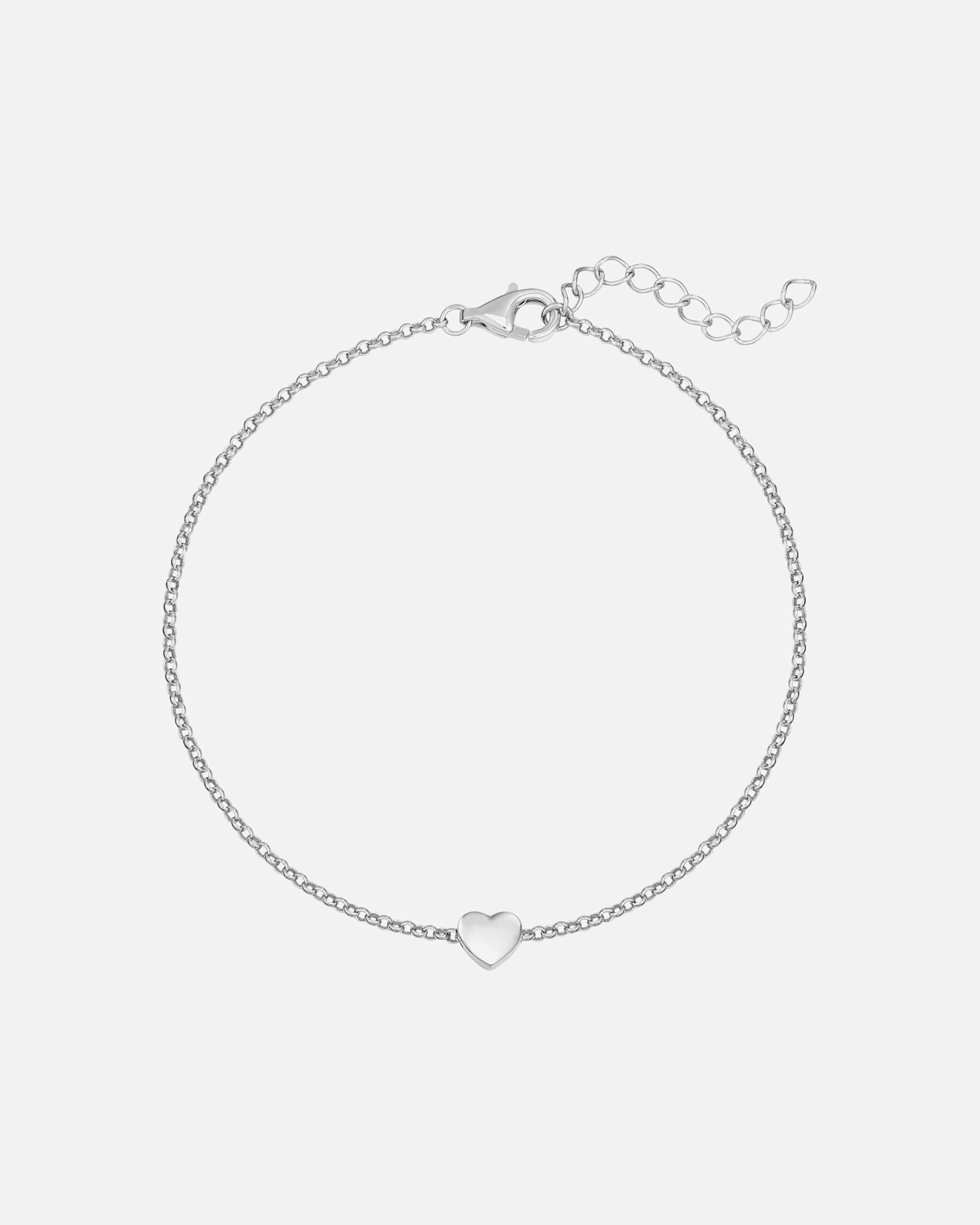 Armband für Weiblich Rafaela Donata Armband Herz aus Sterling Silber in Silber 18,0 cm Basislänge + 3,0 cm Verlängerung