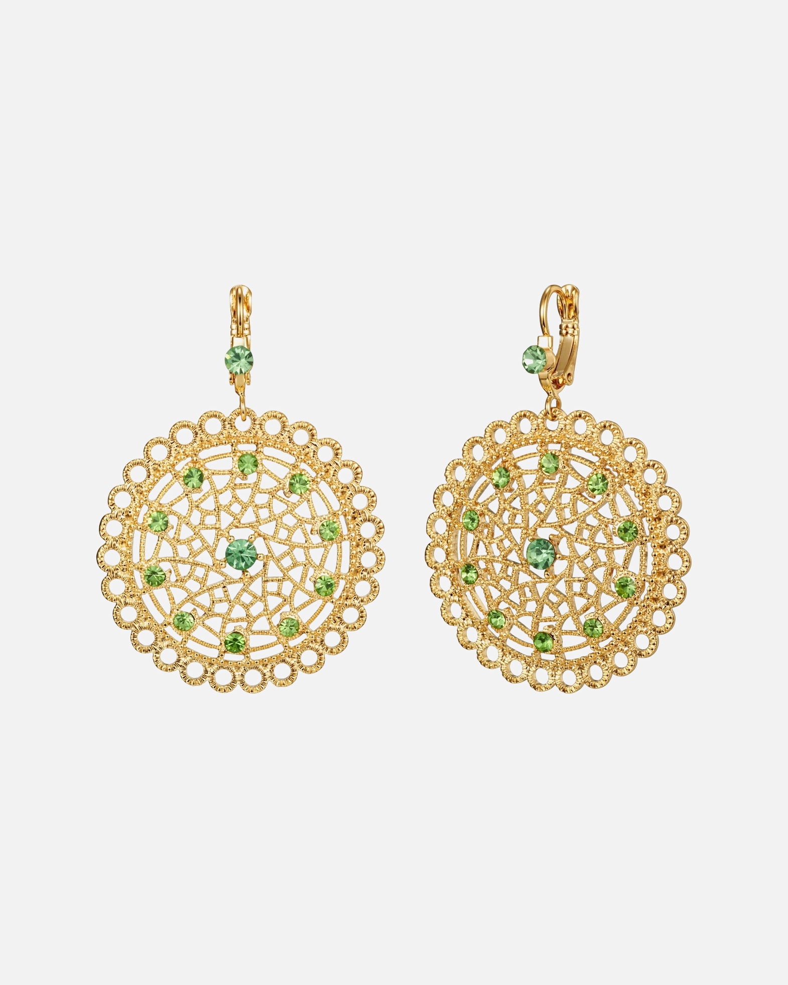 Ohrringe für Weiblich Lulu & Jane Ohrhänger aus Metall-Legierung in Gelbgold mit Glaskristall 57,8 mm