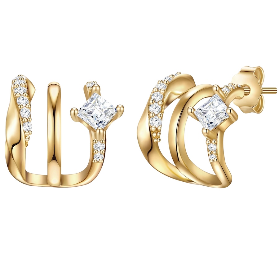 Glanzstücke München Ohrstecker Sterling Silber Zirkonia in Gelbgold 10,3 mm Damen