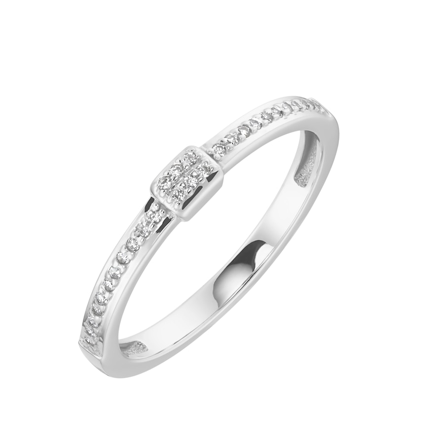 Luigi Merano Ring mit Zirkonia, Gold 375 56 Silber