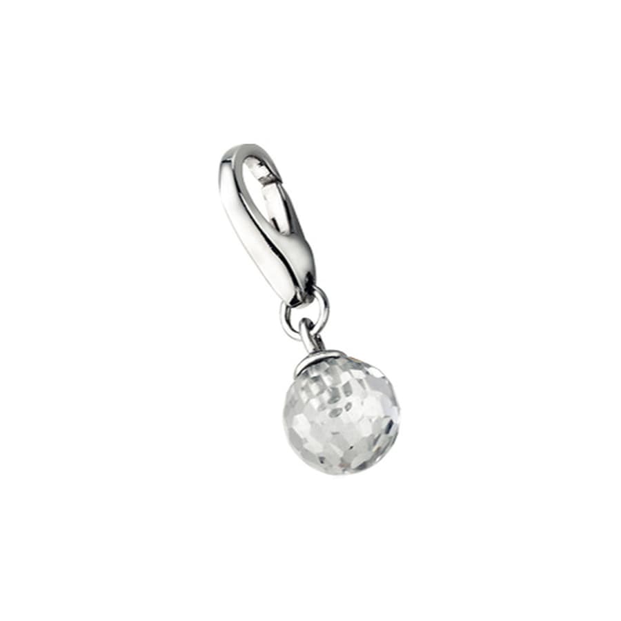 Giorgio Martello Milano Charm Zirkonia Kugel, Silber 925 Weiss Damen