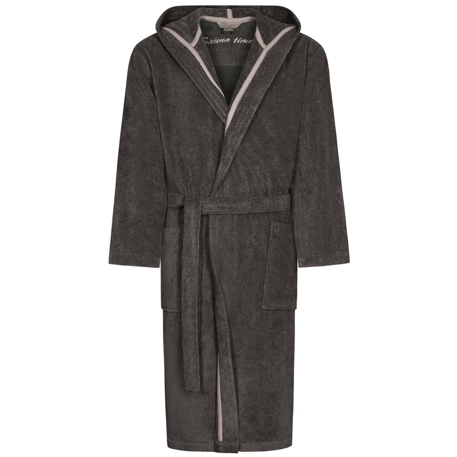 Cawö Bademäntel Herren Kapuze Sauna Time 833 basalt - 77 L