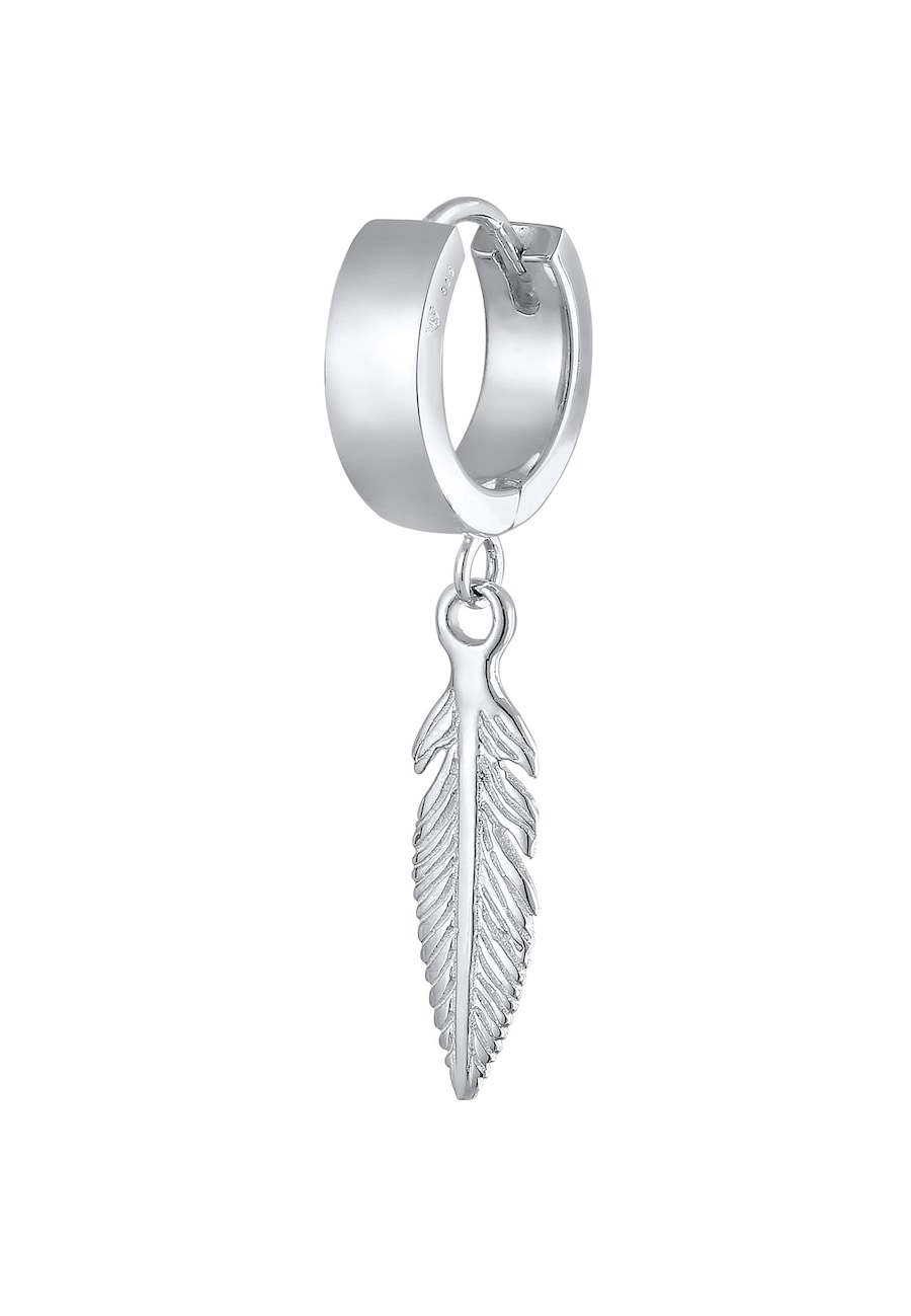 KUZZOI Creole Feder Scharnier Single 925 Silber silberfarben Herren