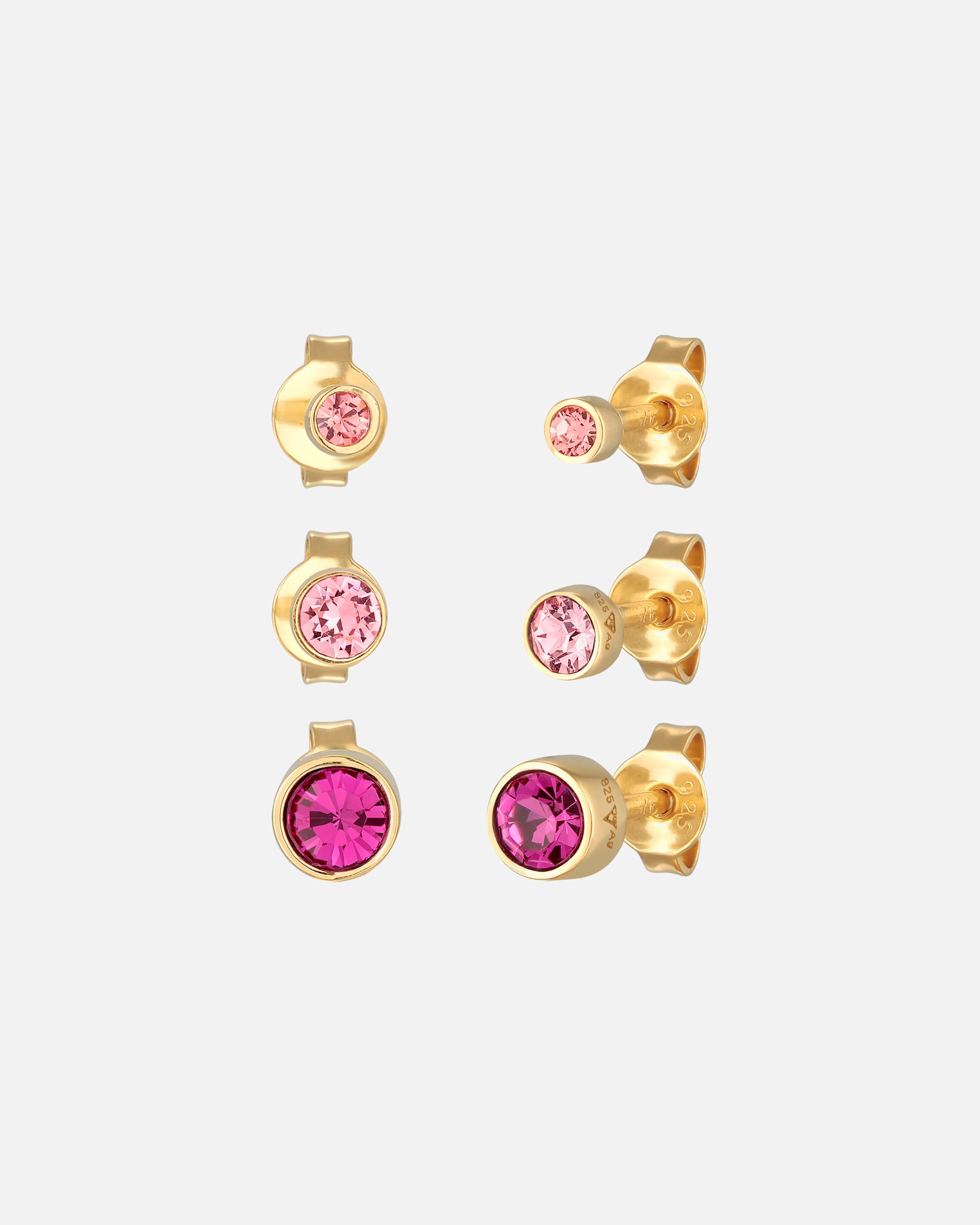 Ohrringe für Weiblich Elli Stecker Set Kristalle Rosa 925 Silber OneSize