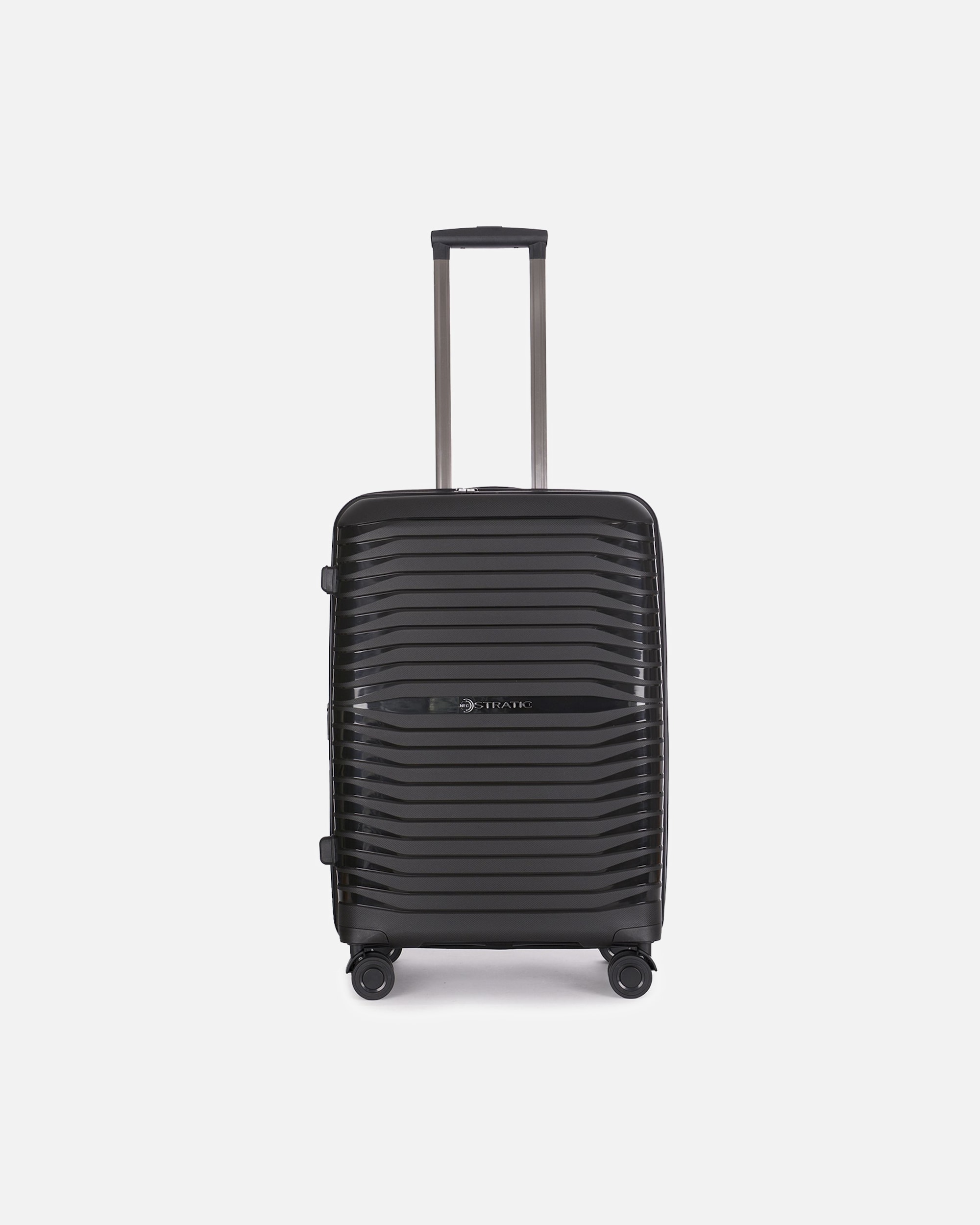 Trolley für Männlich Stratic Bright+ 4 Rollen Trolley M 66 cm mit Dehnfalte black