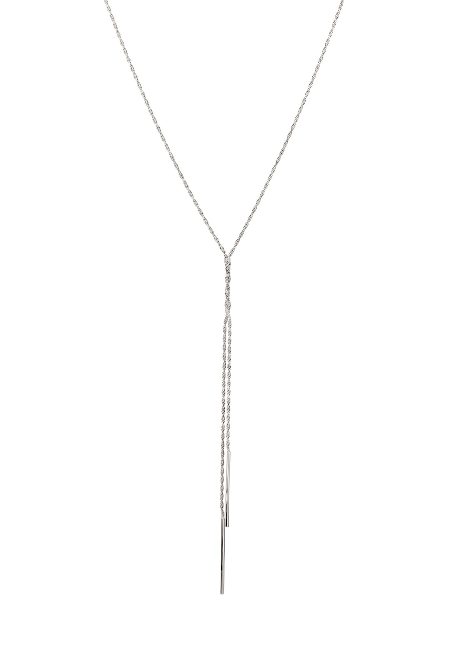 Elli PREMIUM Y-Kette Kordelkette 925 Sterling Silber silberfarben Damen