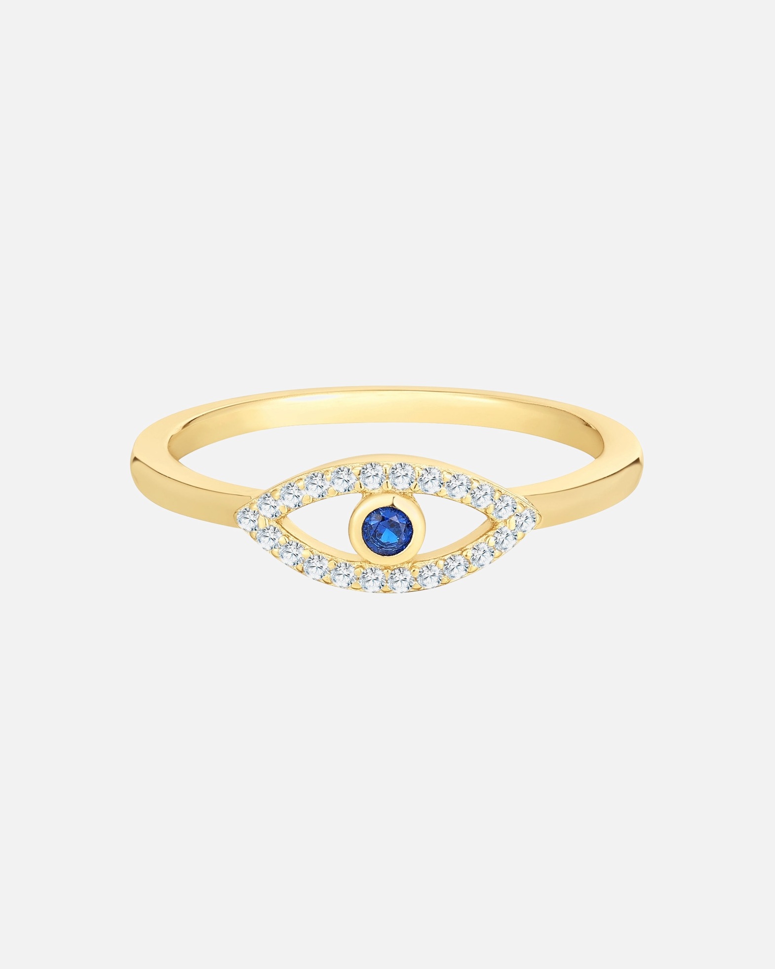 Ring für Weiblich Glanzstücke München Ring Allsehendes Auge aus Sterling Silber in gelbgold mit Zirkonia 48
