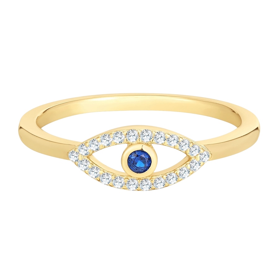 Glanzstücke München Ring Allsehendes Auge aus Sterling Silber in gelbgold mit Zirkonia 60 Damen