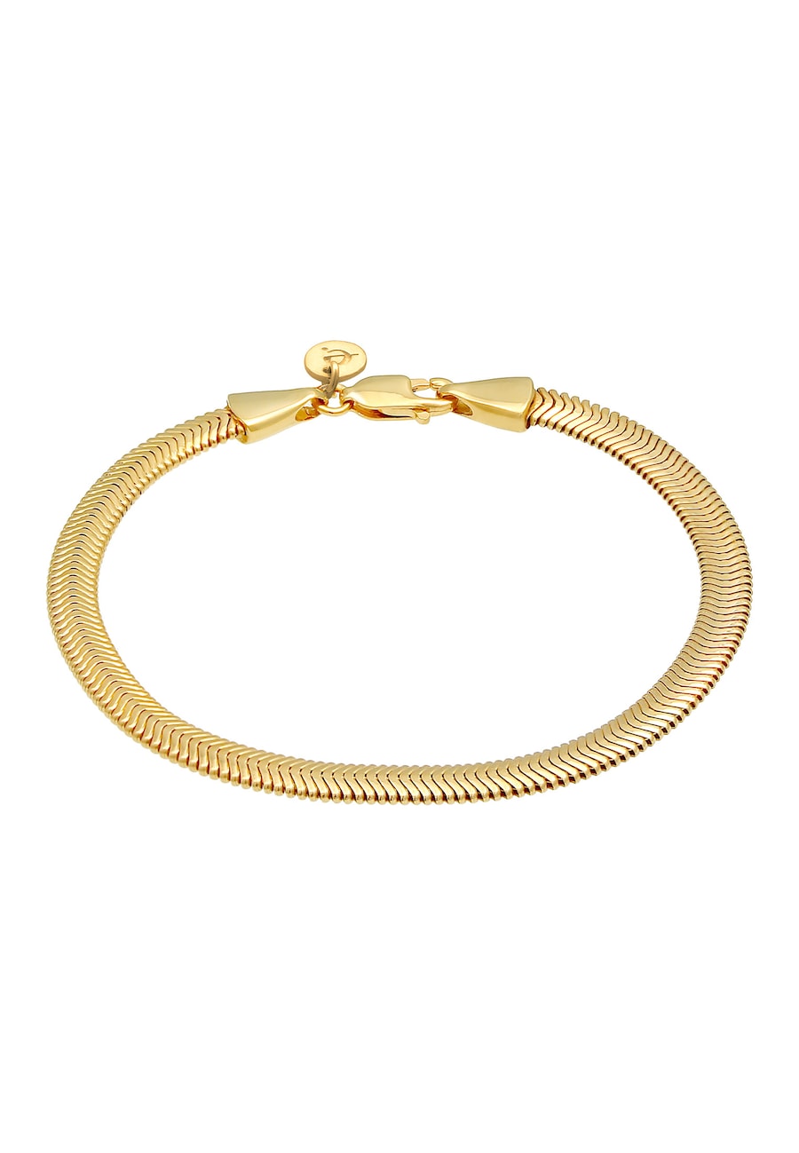 Elli PREMIUM Armband Flach Elegant Schlangenkette Fischgräte 925 Silber 16 Damen