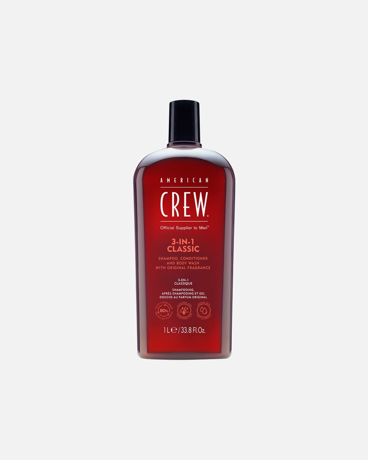 Hair & Body Wash für Männlich American Crew 3-in-1 Shampoo, Conditioner and Body Wash 1.000 ml