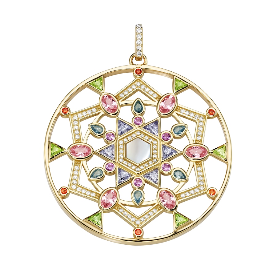 Giorgio Martello Milano Anhänger Mandala, Silber 925 4,5 cm Violett