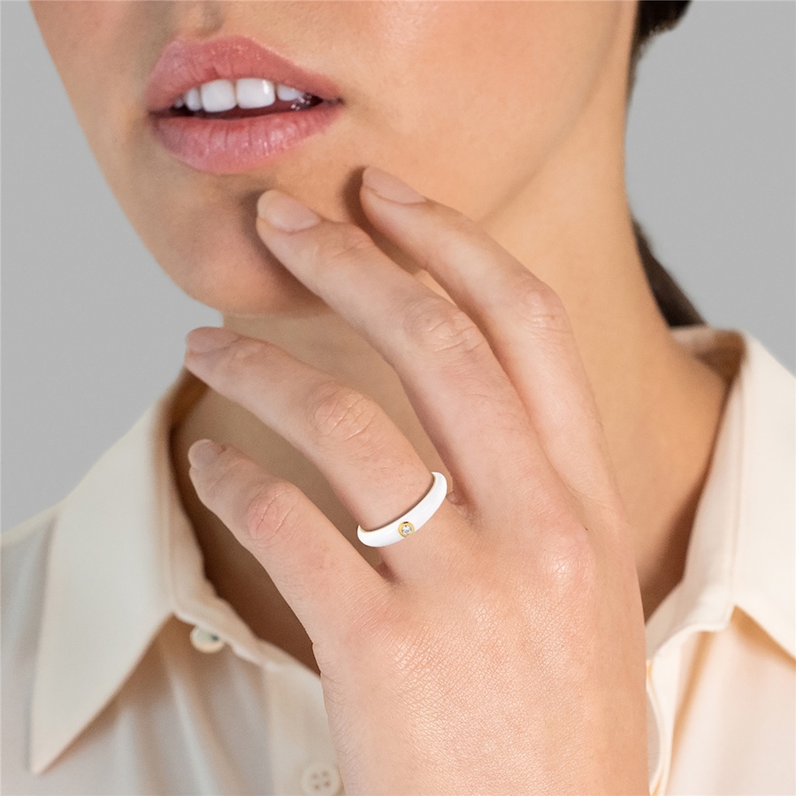 Glanzstücke München Ring aus Sterling Silber in gelbgold mit Zirkonia 50 Damen