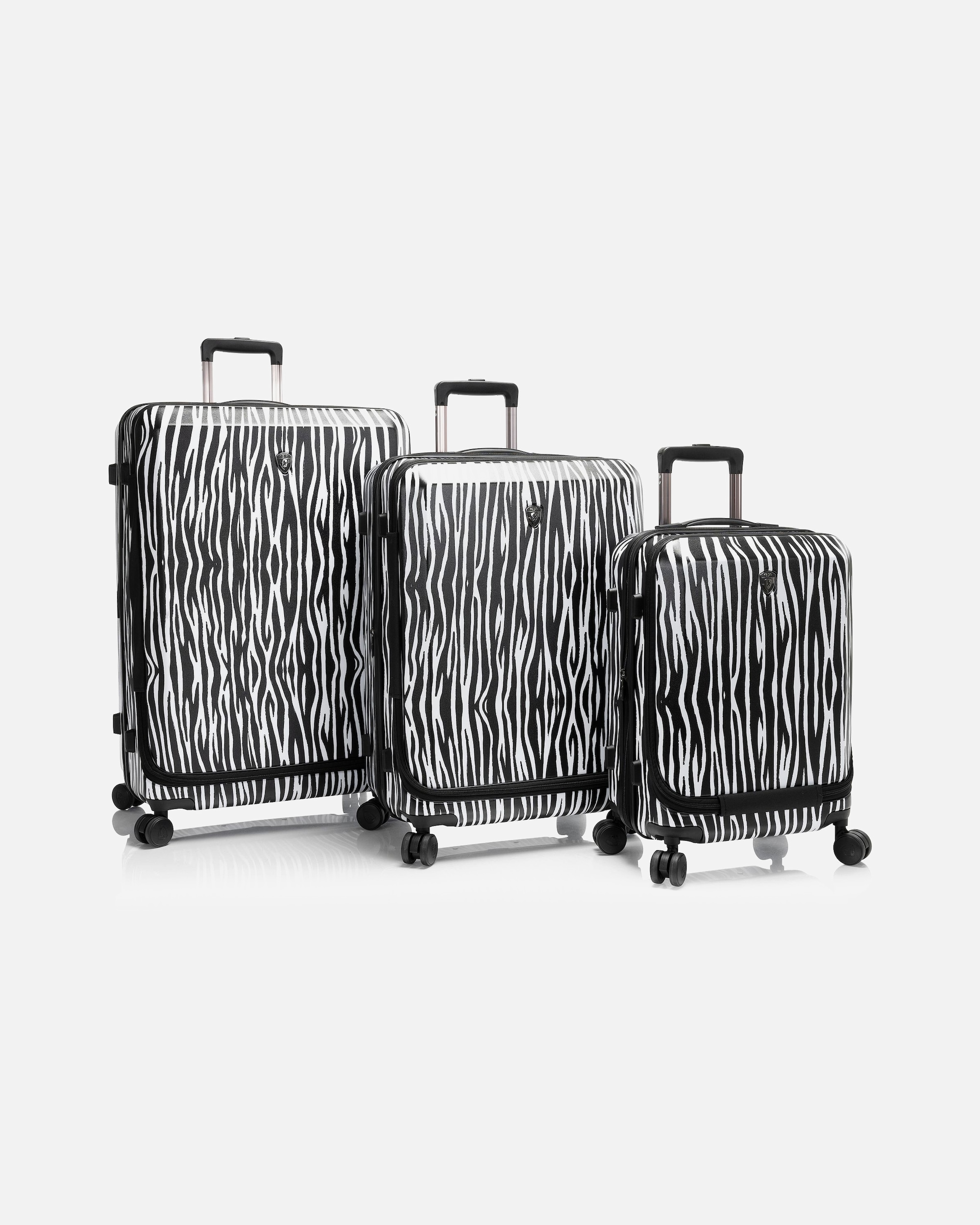 Koffer für Männlich Heys EZ Fashion 4 Rollen Kofferset 3-teilig mit Dehnfalte zebra
