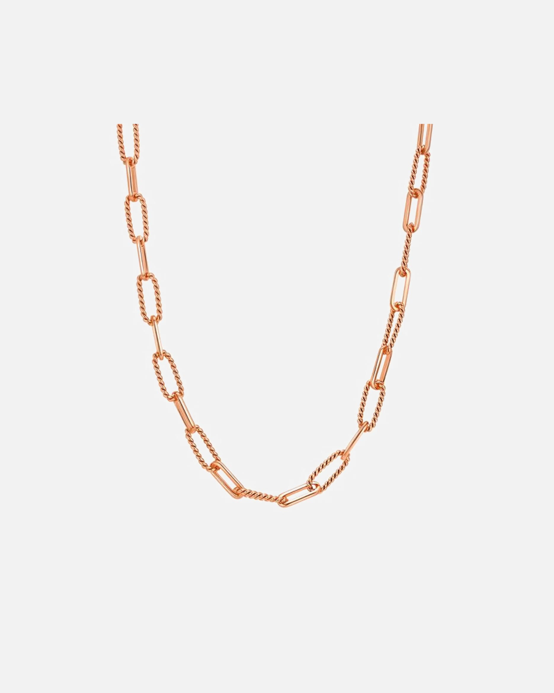 Halskette für Weiblich Hey Happiness Default Brand Line Gedrehte Paperclip-Gliederkette aus Edelstahl Rosegold