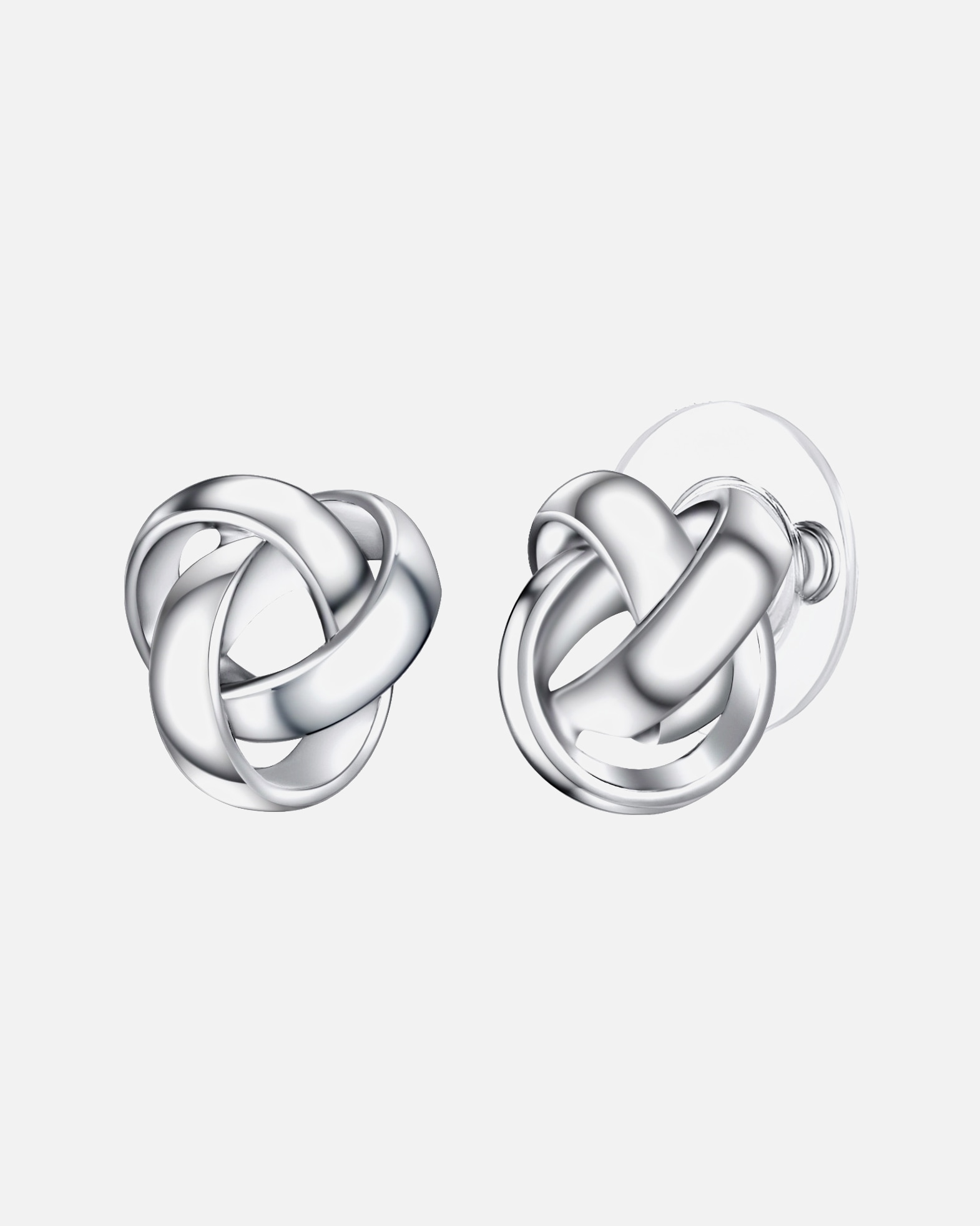 Ohrringe für Weiblich Lulu & Jane Ohrstecker Knoten Messing in Silber 11,4 mm