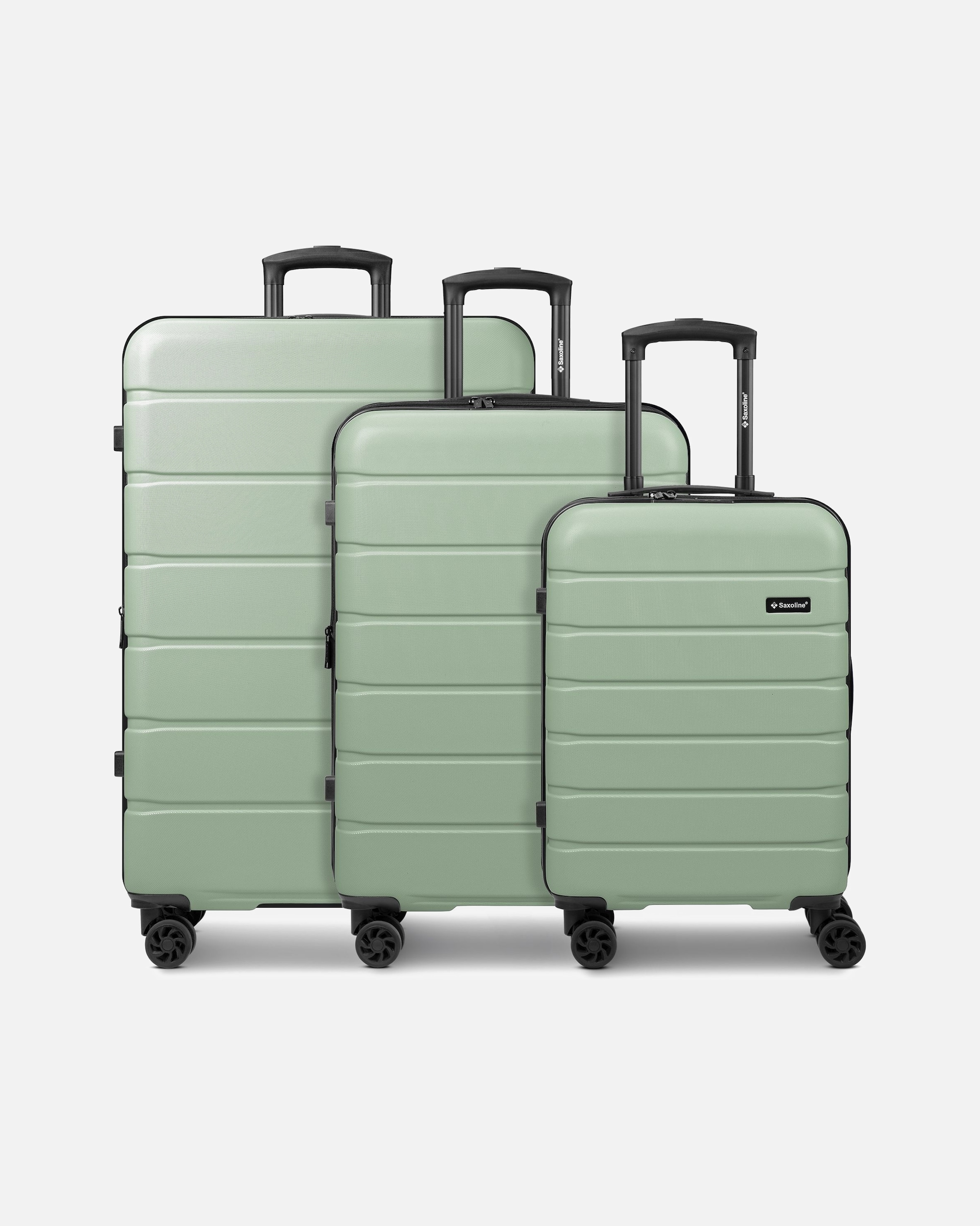 Koffer für Männlich Saxoline Default Brand Line Miami 4 Rollen Kofferset 3-teilig mit Dehnfalte mint