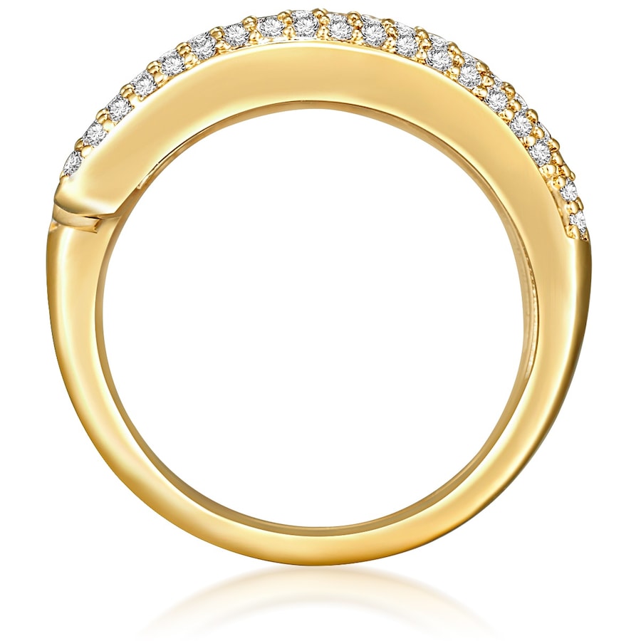 Lulu & Jane Ring Messing Zirkonia in Gelbgold 52 Damen