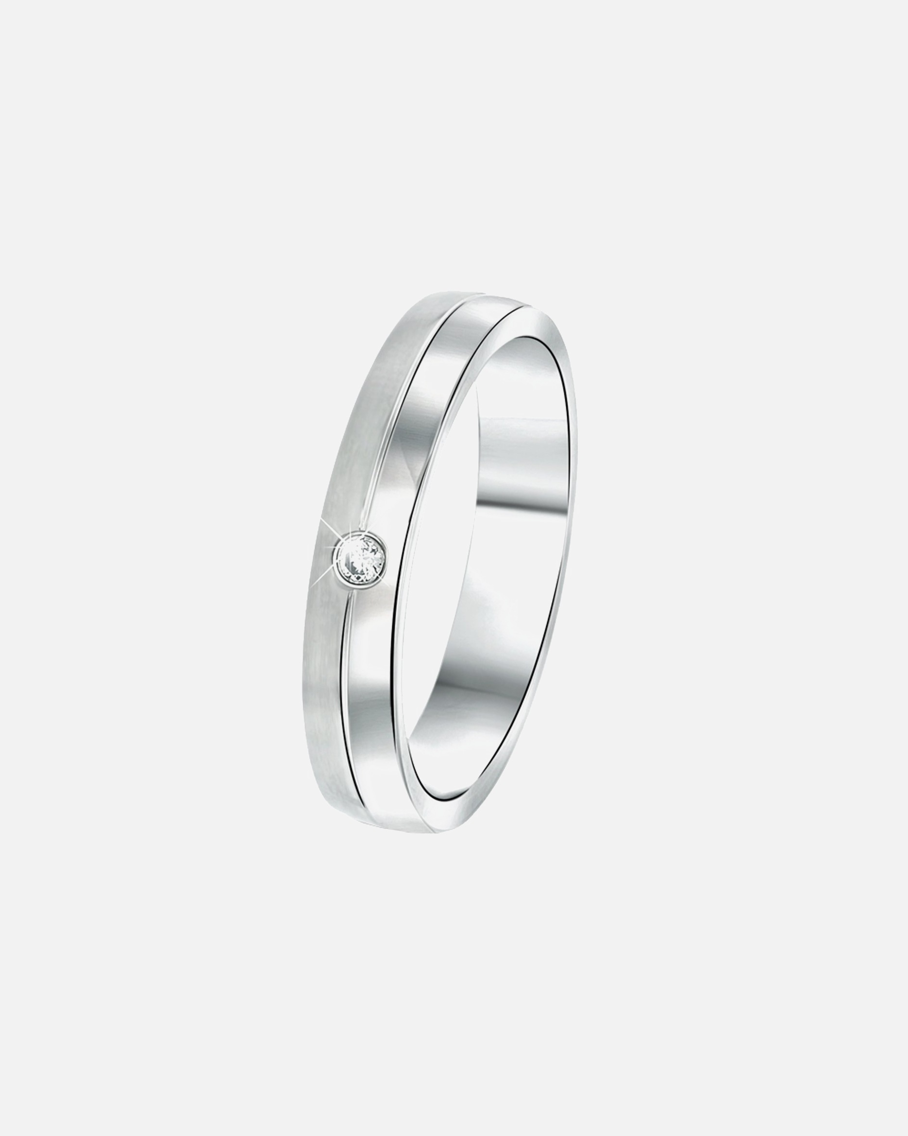 Ring für Männlich Lucardi Ringe 'Rome' Stahl - silbern 53mm