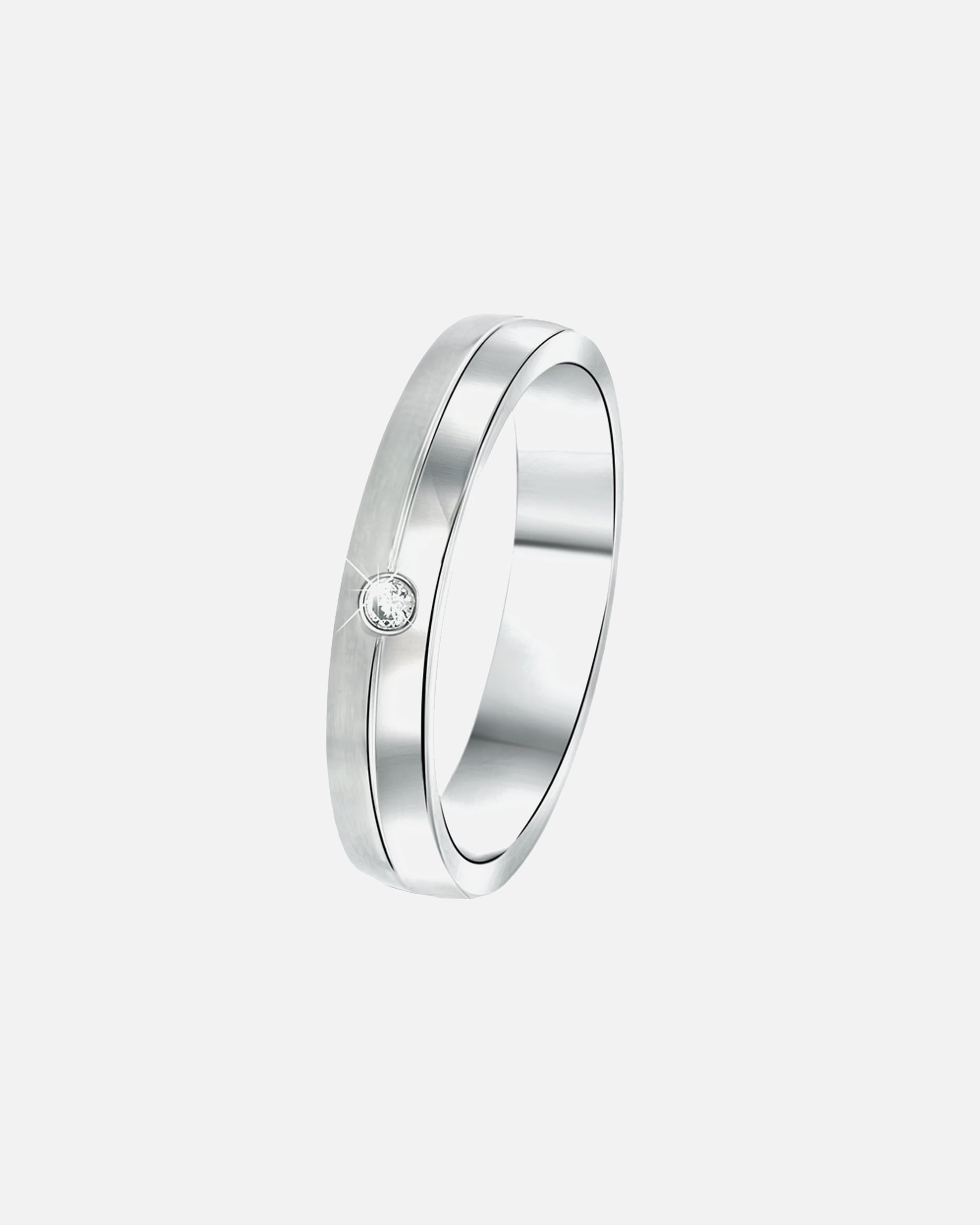 Ring für Männlich Lucardi Ringe 'Rome' Stahl - silbern 57mm