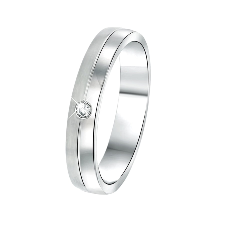 Lucardi Ringe 'Rome' Stahl - silbern 52mm Herren