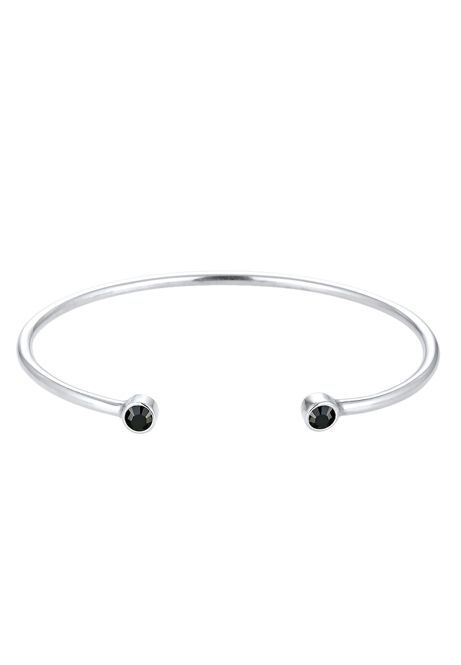 Elli Armreif Weiß 925 Sterling Silver, mit Kristallen von Swarovski silberfarben Damen